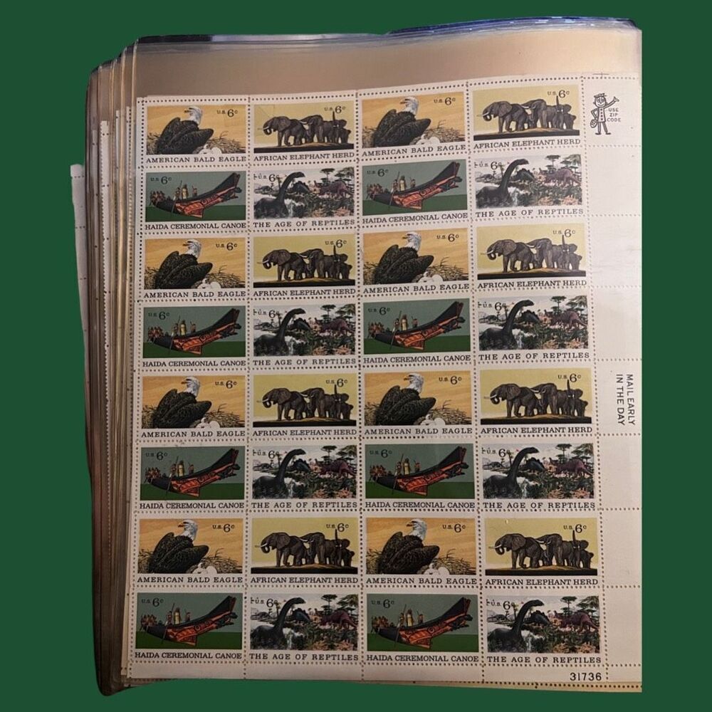 MNH 1970 Natural History 6c Sheet of 40 Stamps Scott #1387-90